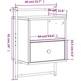  Noćni ormarić zidni boja hrasta 40x30x61 cm konstruirano drvo | shoptok.hr