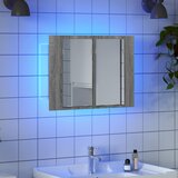  LED kupaonski ormarić s ogledalom boja hrasta 60x12x45cm drveni | shoptok.hr