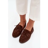 Boto Women's Flat Loafers with Laces Chocolate Zalina | Shoptok.si