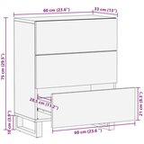  Sideboard za Pohranu Smeđa 60 x 33 5 x 75 cm Čvrsto drvo manga | shoptok.hr