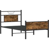  Posteljni okvir brez vzmetnice hrast 75x190 cm inženirski les, (21828981) | Shoptok.si