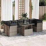 vidaXL 8-dijelni set vrtnih sofa od poliratana s jastucima sivi | shoptok.hr