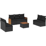 8-dijelni set vrtnih sofa od poliratana s jastucima crni | shoptok.hr