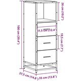 vidaXL Kupaonski ormarić crni 35x37,5x100 cm izrađeno drvo | shoptok.hr
