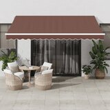 vidaXL Tenda na automatsko uvlačenje smeđa 400 x 350 cm Cijene