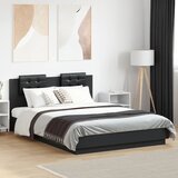 Maison Chic Posteljni okvir - Dvoposteljna postelja - Zakonska postelja z vzglavjem črn 120x200 cm inženirski les-J15930, (21772958) | Shoptok.si