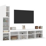  4-dijelni zidni TV elementi s LED bijeli od konstruiranog drva | shoptok.hr