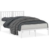 Maison Chic kovinski posteljni okvir - dvoposteljna postelja - zakonska postelja z vzglavjem bel 120x200 cm, (21693259) | Shoptok.si