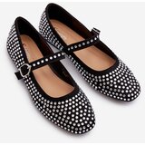 Boto Eco Suede Ballerina Flats Adorned with Jet Black Tinara | ePonuda.com