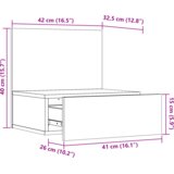 vidaXL Stenska nočna omarica Bela 42 x 32.5 x 40 cm Masivno borovo les | Shoptok.si