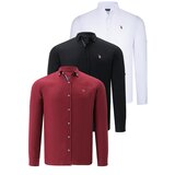 Dewberry TRIPLE SET G674 MENS SHIRT-BLACK-WHITE-BURGUNDY Cijene