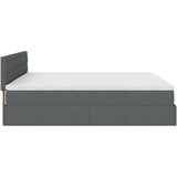 vidaXL Otomanski posteljni okvir z vzmetnico siv 160x200 cm blago | Shoptok.si