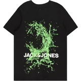 Jack & Jones Majica 'JCOSPLASH OCEAN' neonsko zelena / crna / bijela
