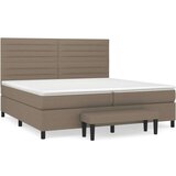  Krevet s oprugama i madracem smeđesivi 200x200 cm od tkanine | shoptok.hr
