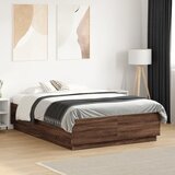  Okvir za krevet s LED svjetlima boja hrasta 140 x 190 cm drveni | shoptok.hr