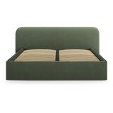 Micadoni Zelena oblazinjena zakonska postelja s prostorom za shranjevanje z letvenim dnom 160x200 cm Elizabeth – | Shoptok.si