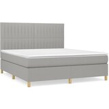  The Living Store Box spring postelja z vzmetnico svetlo siva 160x200 cm žamet - Box Spring Postelja, (21489676) | Shoptok.si