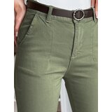 DStreet Spodnie damskie slim fit z paskiem TAIRONIK khaki | Shoptok.si