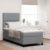 vidaXL Krevet s Podlogom s Madracem & LED Svjetlom Siva 90x190 cm Tkanina | shoptok.hr