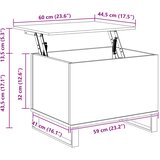  Kava Stol Crni hrast 60 x 44,5 x 45 cm | Eponuda.com