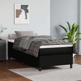  Box spring postelja z vzmetnico črn 90x190 cm umetno usnje, (20723592) Cene