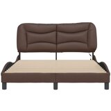  Okvir kreveta s LED svjetlima smeđi 140x200 cm od umjetne kože | shoptok.hr