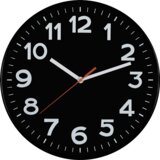 Home Zidni sat, staklena prednja strana, 1 x AA baterija, 250 mm - AWC250BK | Eponuda.com