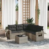  6-dijelni set vrtnih sofa od poliratana s jastucima svjetlosivi | shoptok.hr