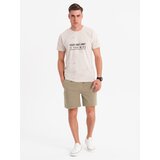 Ombre Men's loose-fit shorts with cargo pockets - light olive | Shoptok.si