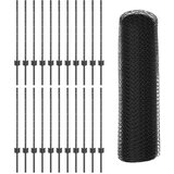 vidaXL Stupovi za ograde 11 kom U-kanal Sivi 80 cm Čelik, Šesterokutna ograda Siva 0.8x50 m Čelik | shoptok.hr