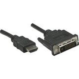 Manhattan DVI / HDMI priključni kabel [1x HDMI-utikač 1x DVI-utikač 24+1pol.] 3 m crne boje Cijene