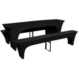 vidaXL 3 Rastezljive Navlake za Pivski Stol i Klupe Crne 220 x 50 x 80 cm Cijene