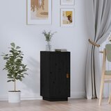 vidaXL Komoda črna 34x40x75 cm trdna borovina Cene