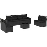  9-dijelni set vrtnih sofa s jastucima crni od poliratana | shoptok.hr