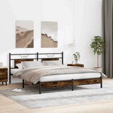  Posteljni okvir brez vzmetnice hrast 183x213 cm inženirski les, (21791872) | Shoptok.si
