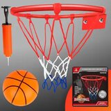 Magic Toys Set s kovinskim košarkarskim obročem premera 24 cm s pisano mrežo, žogo in tlačilko Cene