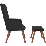  Stol za sproščanje s stolčkom črn žamet, (20957532) | Shoptok.si