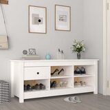vidaXL Ormarić za cipele bijeli 110 x 38 x 45,5 cm od masivne borovine | shoptok.hr