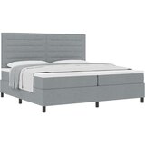  Postelja s pomičnim dnom z vzmetnico svetlo siva 200x200 cm tkanina, (22083570) | Shoptok.si