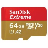 San Disk Extreme microSDXC 64GB + SD Adapter 170MB/s & 80MB/s A2 C10 V30 UHS-I U3 | Shoptok.si