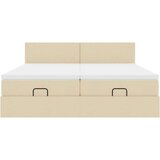  Otomanski okvir kreveta s madracima krem 200x200cm od tkanine | shoptok.hr