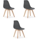  KITO stolica tamno siva / prirodne noge x 3 | shoptok.hr