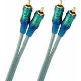 Cinch Audio Priključni kabel [2x Muški cinch konektor - 2x Muški cinch konektor] 0.50 m Prozirna-plava pozlaćeni kontak