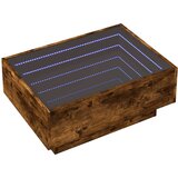 vidaXL Klubska mizica LED dimljeni hrast 70x50x30 cm inženirski les | Shoptok.si