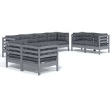  Vrtna sedežna garnitura 8-delna z blazinami trdna borovina, (20674732) | Shoptok.si