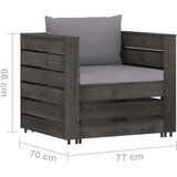  2-dijelna vrtna garnitura s jastucima sivo impregnirano drvo | shoptok.hr