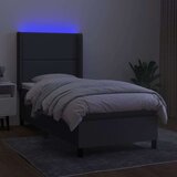  Box spring postelja z vzmetnico LED temno siva 80x200 cm blago, (20999202) | Shoptok.si