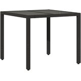  5-dijelni vrtni blagovaonski set s jastucima od poliratana crni Crna 90 x 90 x 75 cm | shoptok.hr
