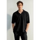 Trendyol Polo T-shirt - Black - Oversize Cene
