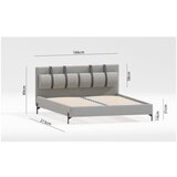 Ropez Svijetlo sivi tapecirani bračni krevet s podnicom 160x200 cm Tulsa – | shoptok.hr